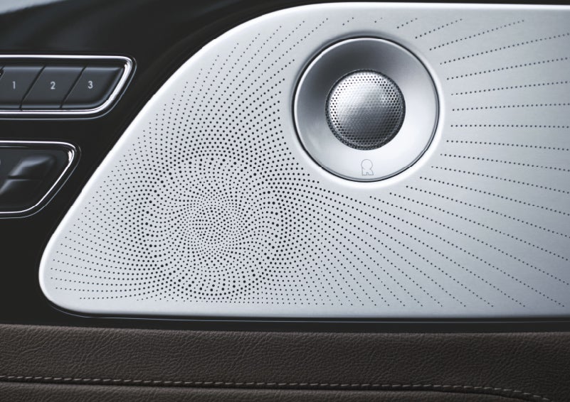 Two speakers of the available audio system are shown in a 2024 Lincoln Aviator® SUV | Parks Lincoln of Tampa in Tampa FL
