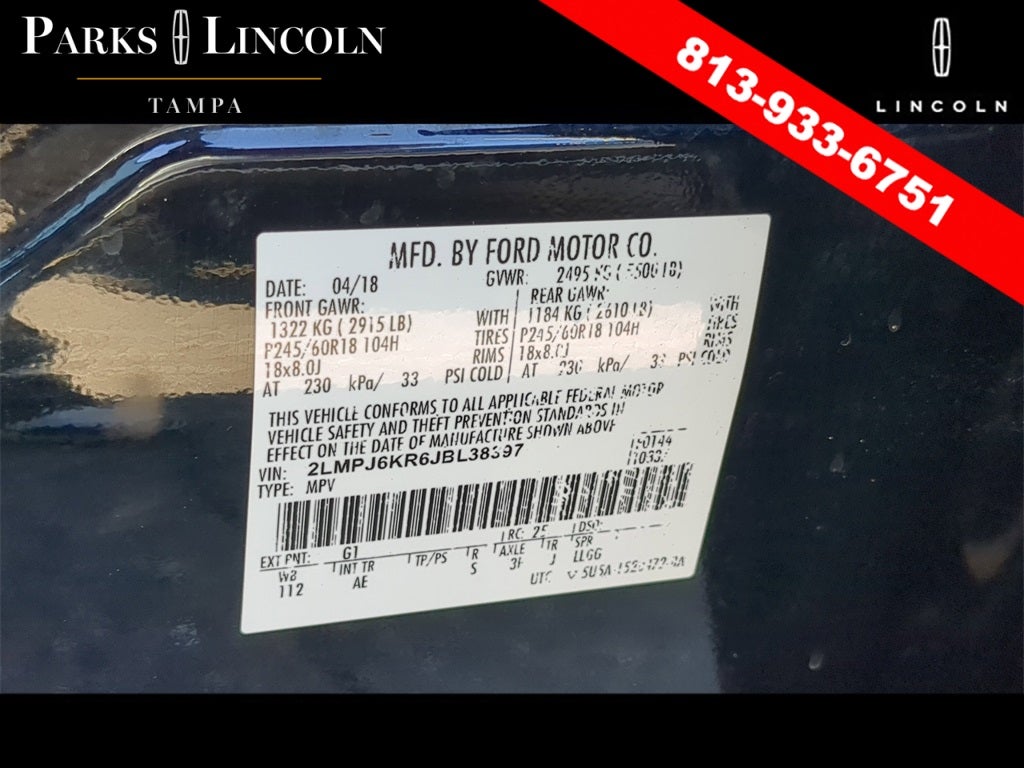 2018 Lincoln MKX Select