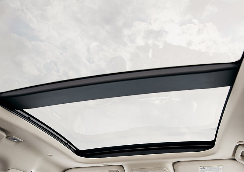 The available panoramic Vista Roof® is shown from inside a 2024 Lincoln Corsair® SUV. | Parks Lincoln of Tampa in Tampa FL