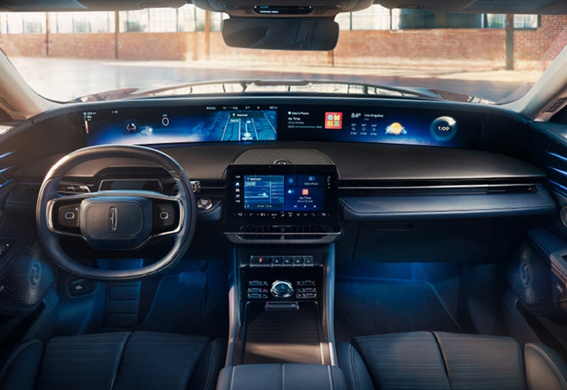 A large panoramic display is shown on the dashboard of a 2024 Lincoln Nautilus® SUV | Parks Lincoln of Tampa in Tampa FL