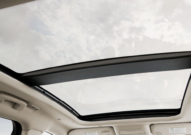 The available panoramic Vista Roof® is shown from inside a 2024 Lincoln Corsair® SUV. | Parks Lincoln of Tampa in Tampa FL