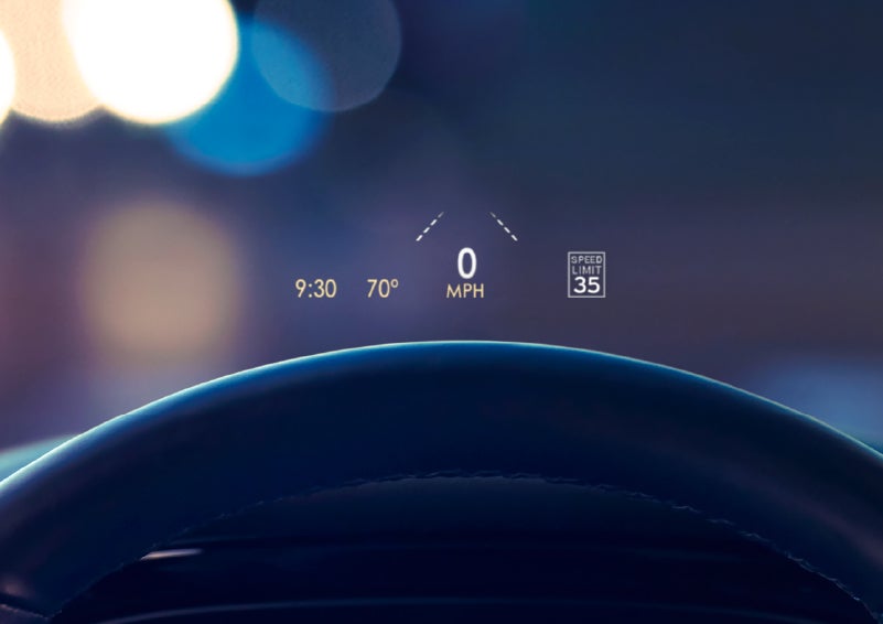 Useful driver information is being projected in front of the steering wheel on the windshield via the available head-up display. | Parks Lincoln of Tampa in Tampa FL